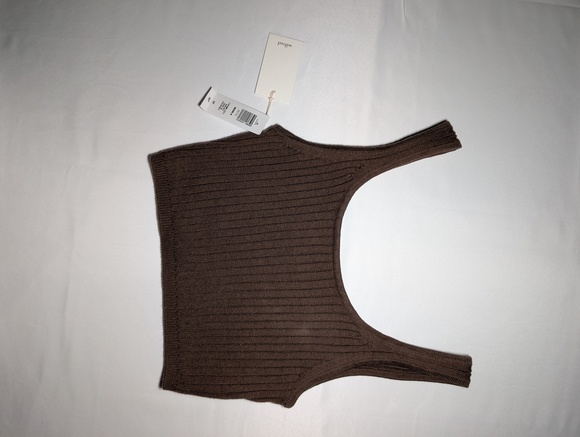 Wilfred Tops - Wilfred brown ribbed knit tank top, size S/P